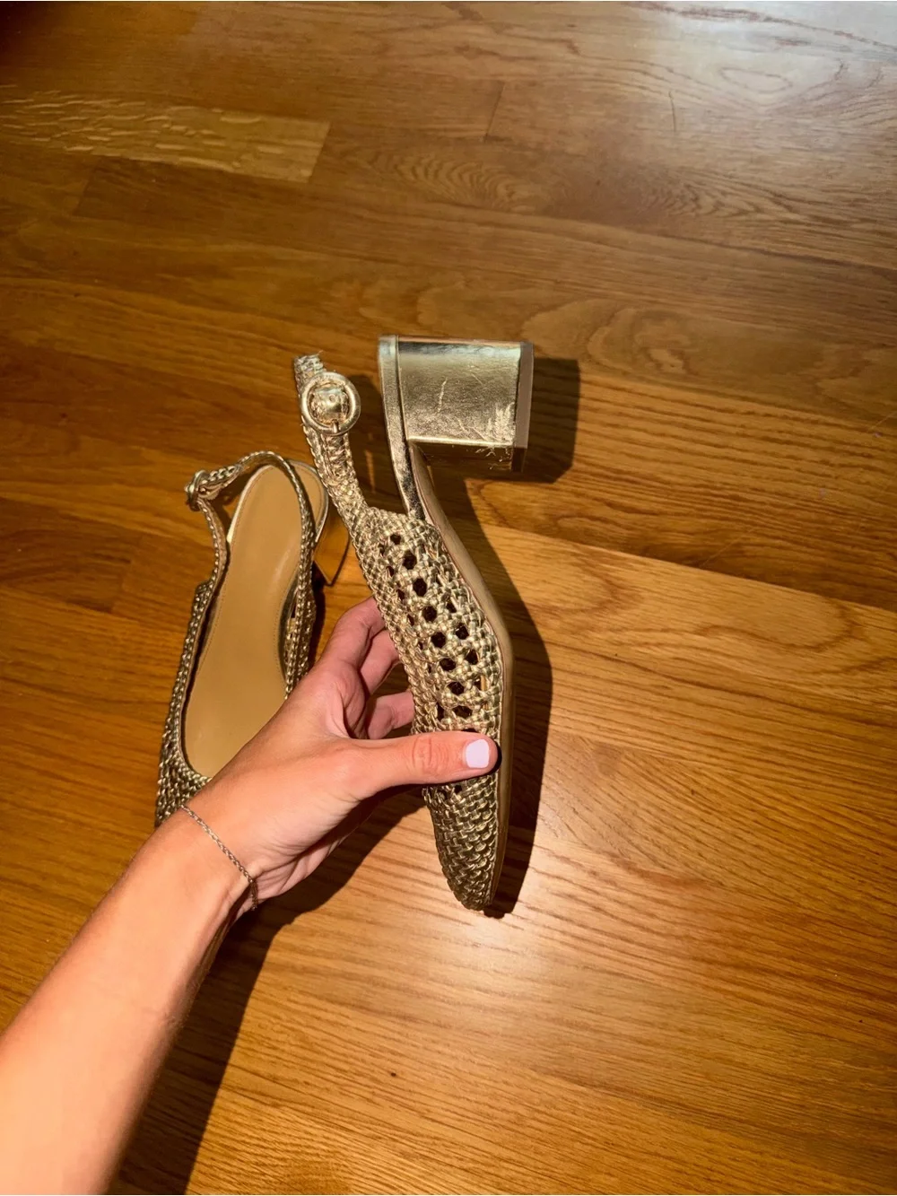 J. Crew gold woven
